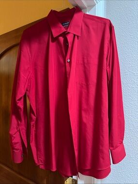 Van Heusen Red Long-Sleeve Dress Shirt